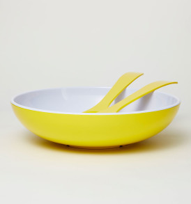 Salad Bowl Yellow with Servers