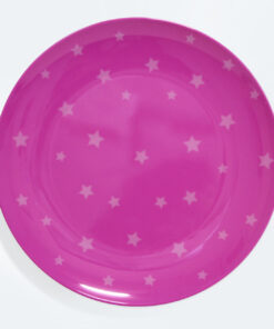 Barel melamine magenta and white stars plate 25cm