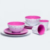 Barel melamine magenta blue stars dinner set