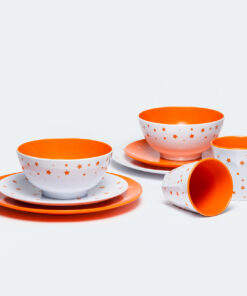 Barel melamine orange stars dinner set