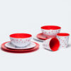 Barel melamine red stars dinner set