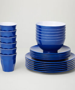 Barel Classic Royal Blue Melamine Dinner Set (24 Piece)