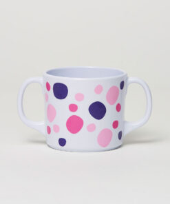 Alternative view of Baby Barel Pink Polka Dot Melamine Sippy Cup with Lid