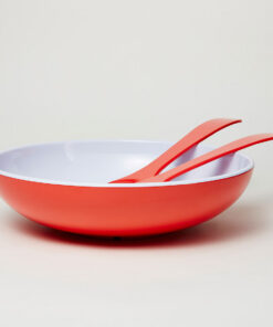 Barel Deluxe Red Melamine Salad Bowl with FREE Matching Servers
