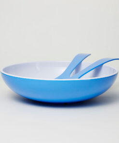 Salad Bowl Cornflower Blue with Servers
